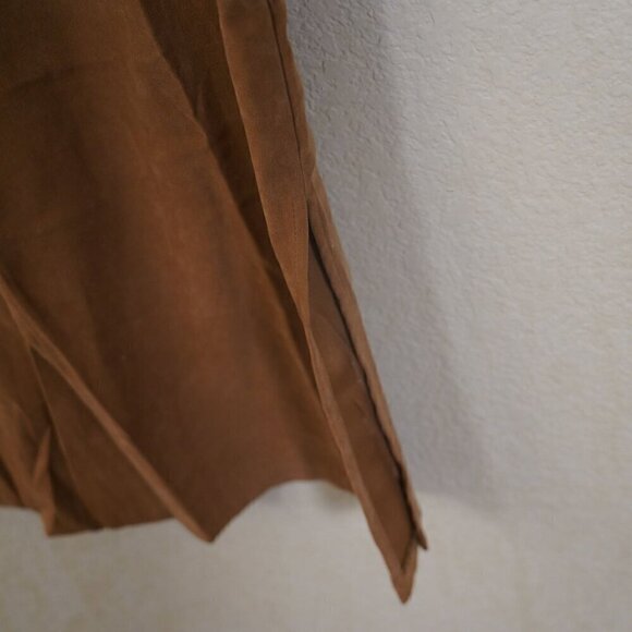 Vintage White Stag Brown Shift Midi Dress Sleeveless Embroidered Cottagecore L - Picture 5 of 7